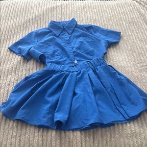 Shein Curve Blue Matching Set